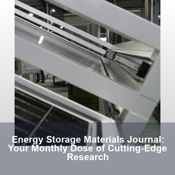Energy Storage Materials Journal: Your Monthly Dose of Cutting-Edge Research